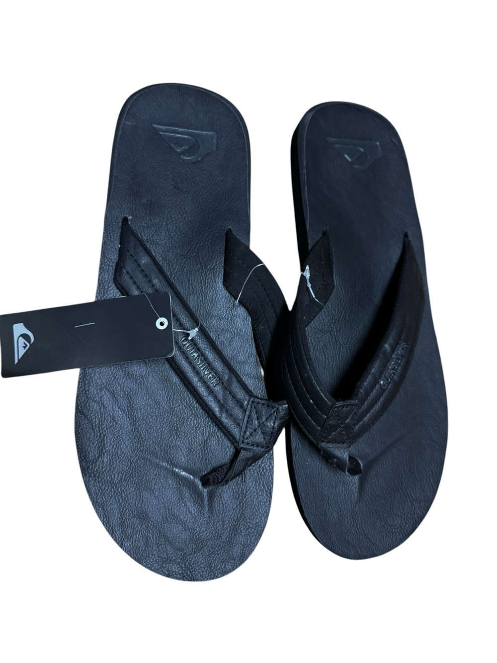 NWT Quicksilver Carver Nubuck Flip Flops Sandals Black Men's Size 14